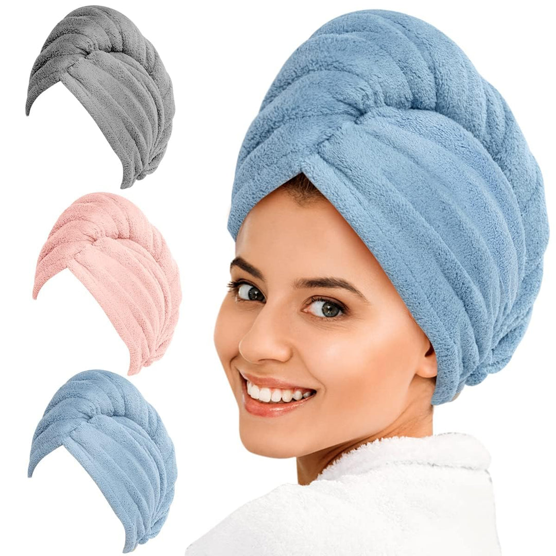 Microfiber Hair Towel Wrap – 3 Pack-Set 1-Nora Luxe