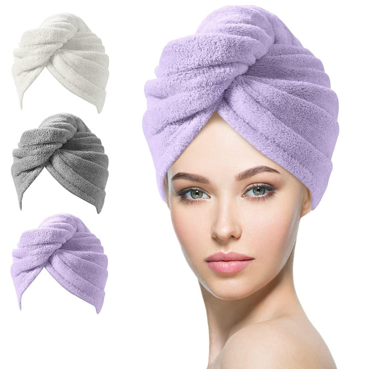 Microfiber Hair Towel Wrap – 3 Pack-Set 2-Nora Luxe
