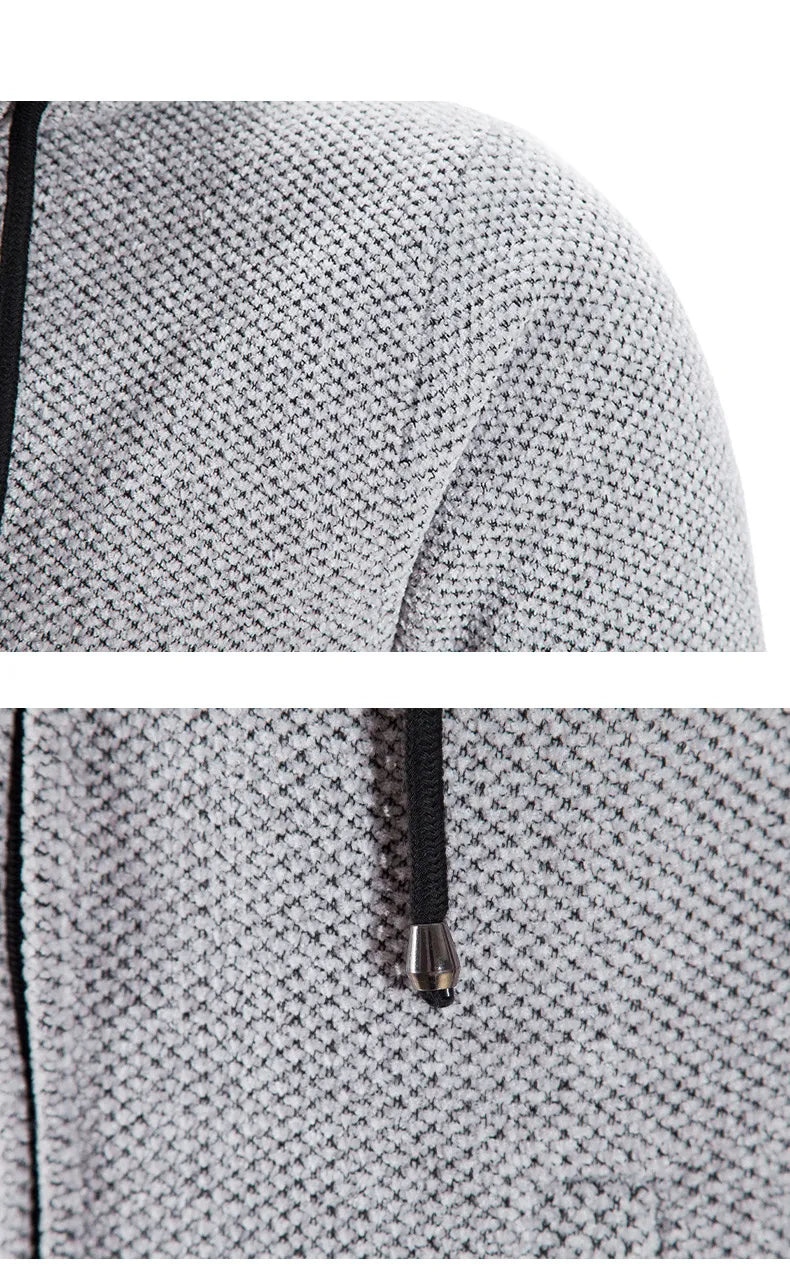 Mid-length Wool Hoodie for Men - Luca-Dark Gray-S-Nora Luxe