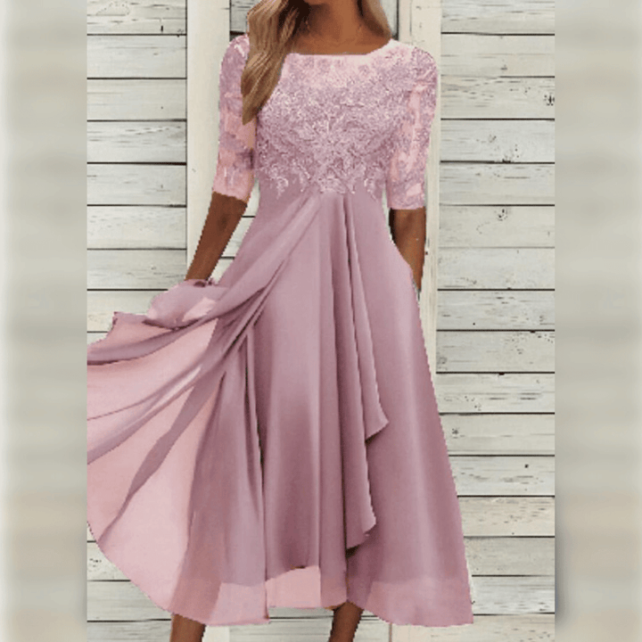 Midi dress for any occasion - Elena-Pink-XS-Nora Luxe