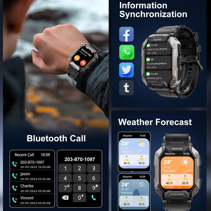 Military Tactical Smartwatch - Steven-Nora Luxe