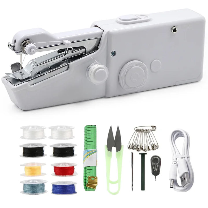 Mini Electric Sewing Machine - StitchMatic-White Set-Nora Luxe