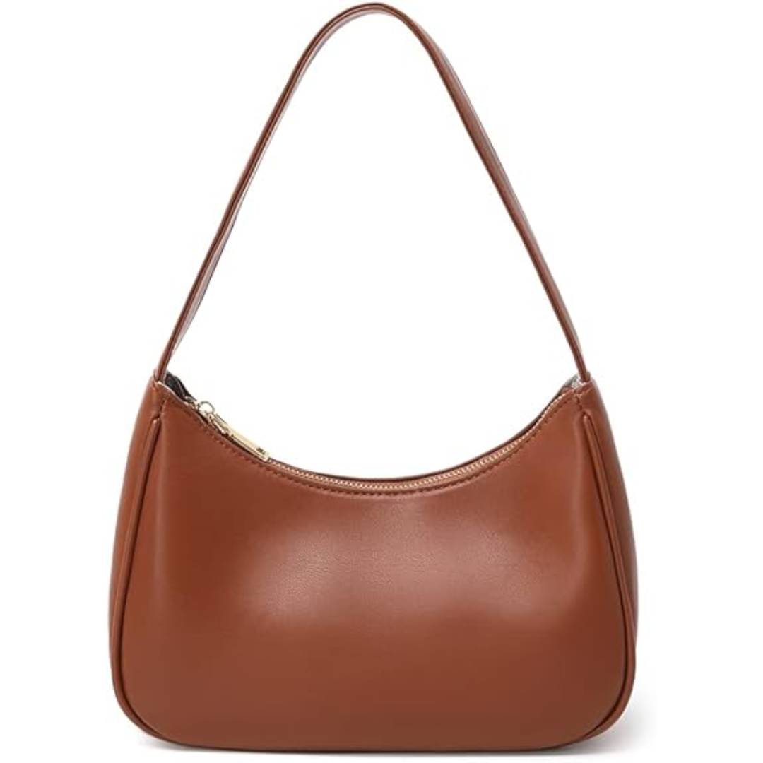 Mini Hobo Bag with Zipper - Sabrina-Brown-Nora Luxe