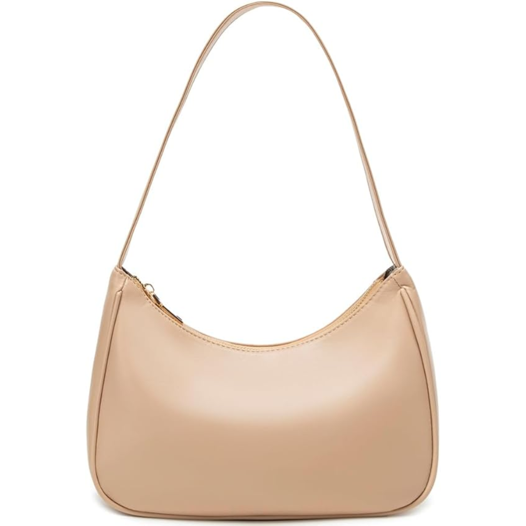 Mini Hobo Bag with Zipper - Sabrina-Khaki-Nora Luxe