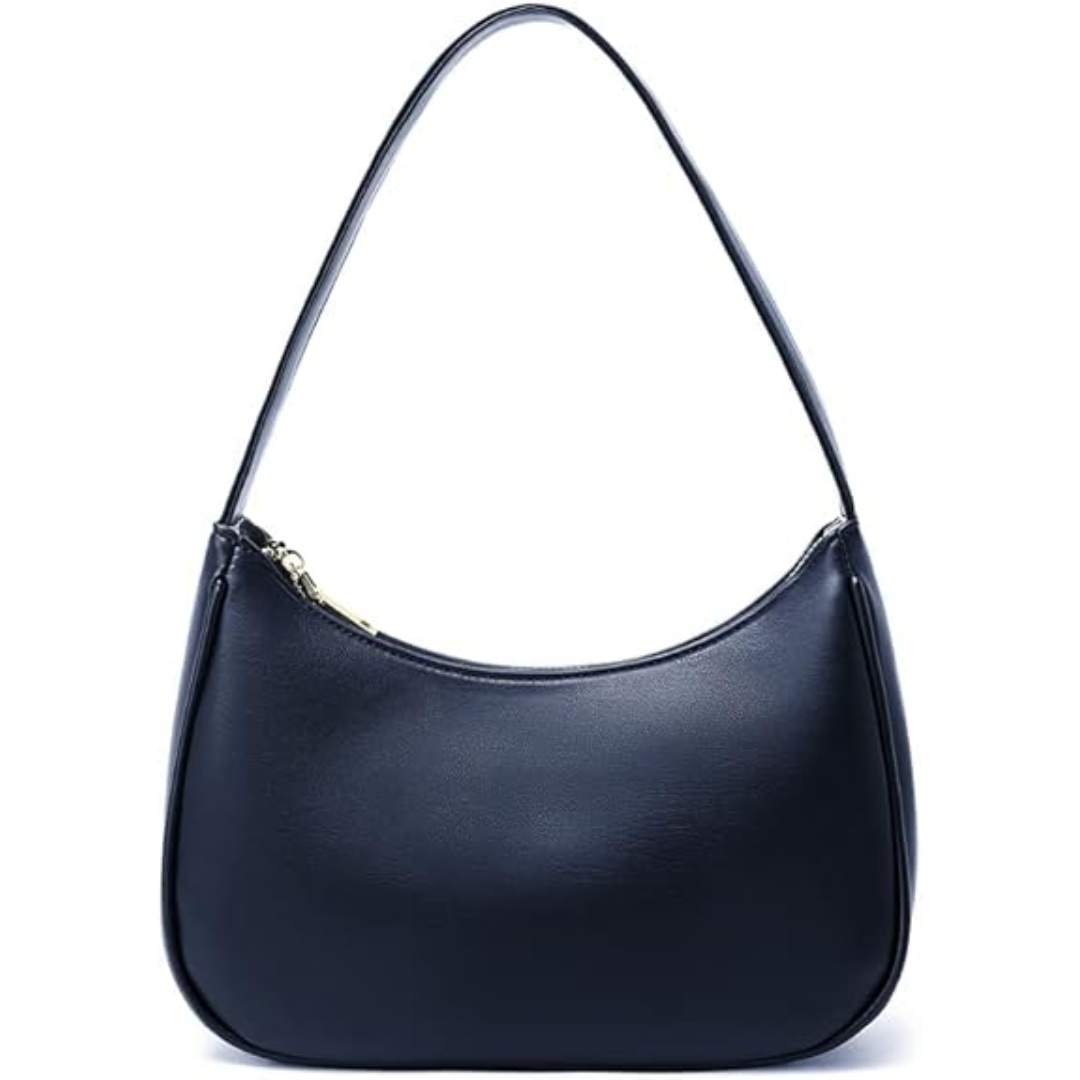 Mini Hobo Bag with Zipper - Sabrina-Marine Blue-Nora Luxe