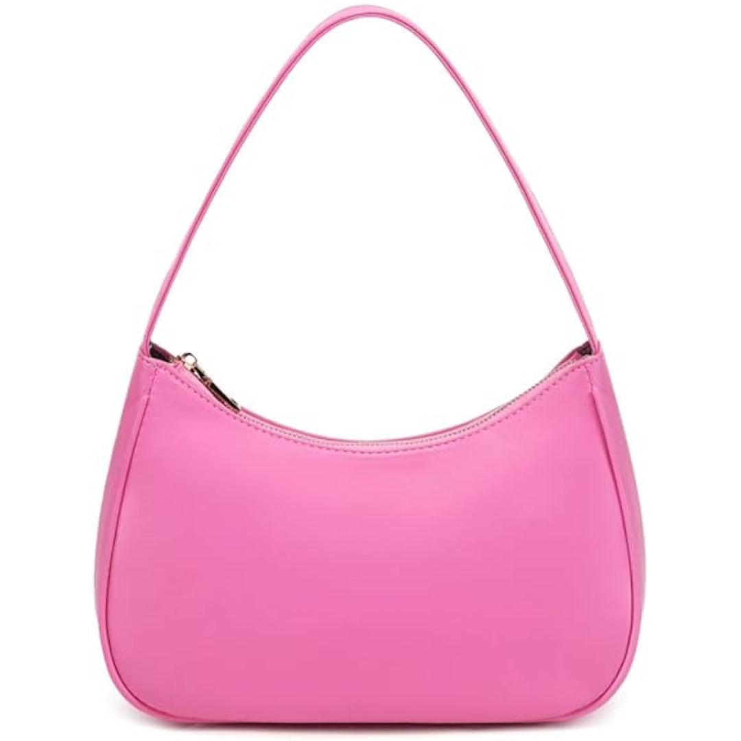 Mini Hobo Bag with Zipper - Sabrina-Pink-Nora Luxe