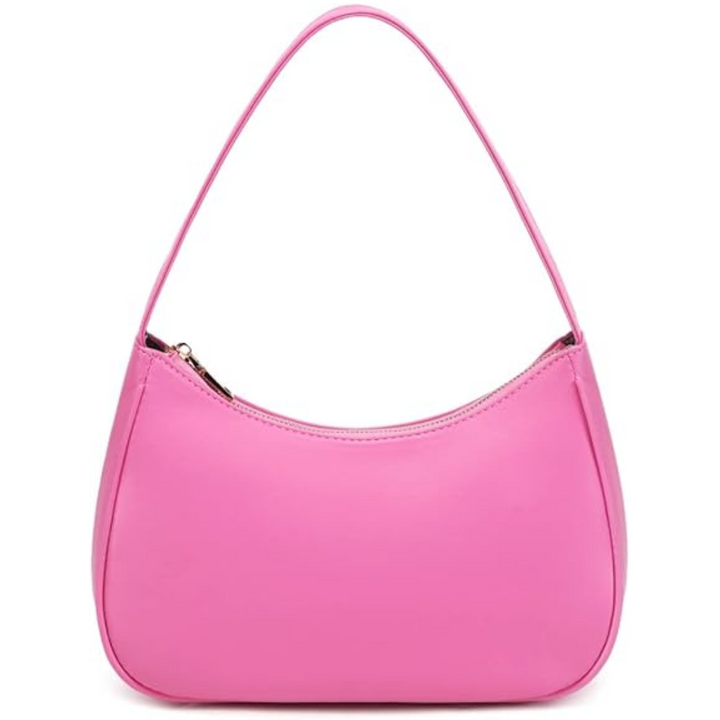 Mini Hobo Bag with Zipper - Sabrina-Pink-Nora Luxe