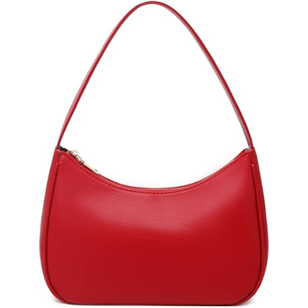 Mini Hobo Bag with Zipper - Sabrina-Red-Nora Luxe