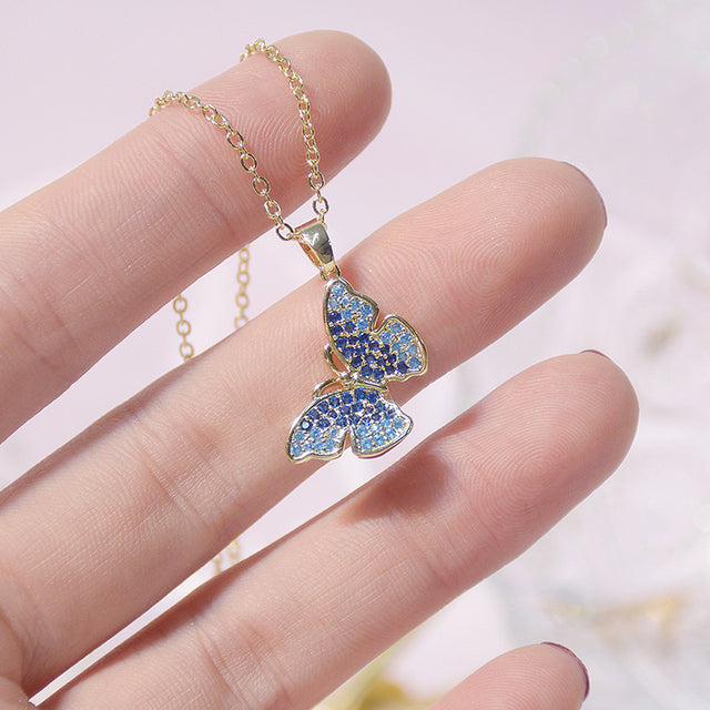 Mini Pearl Charm Necklace | Short Pearl Necklace-Butterfly Necklace-Nora Luxe