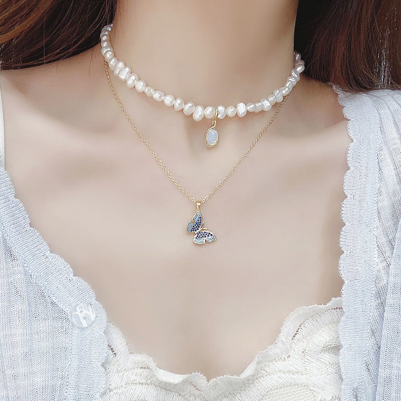 Mini Pearl Charm Necklace | Short Pearl Necklace-Pearl Neckalace-Nora Luxe