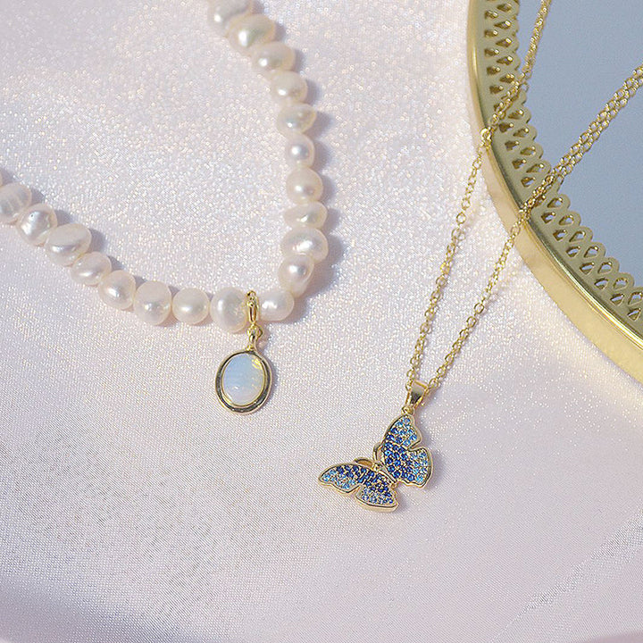 Mini Pearl Charm Necklace | Short Pearl Necklace-Pearl Neckalace-Nora Luxe