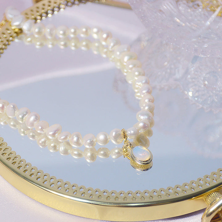 Mini Pearl Charm Necklace | Short Pearl Necklace-Pearl Neckalace-Nora Luxe
