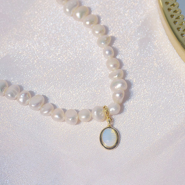 Mini Pearl Charm Necklace | Short Pearl Necklace-Pearl Neckalace-Nora Luxe
