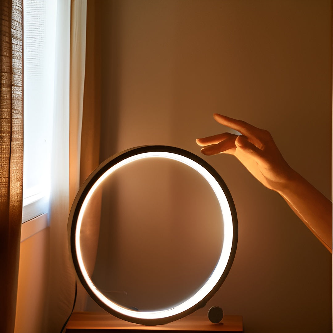 Minimalist Dimmable Table Lamp - EclipseAura Lamp-Black-Clear White-Touch-Nora Luxe