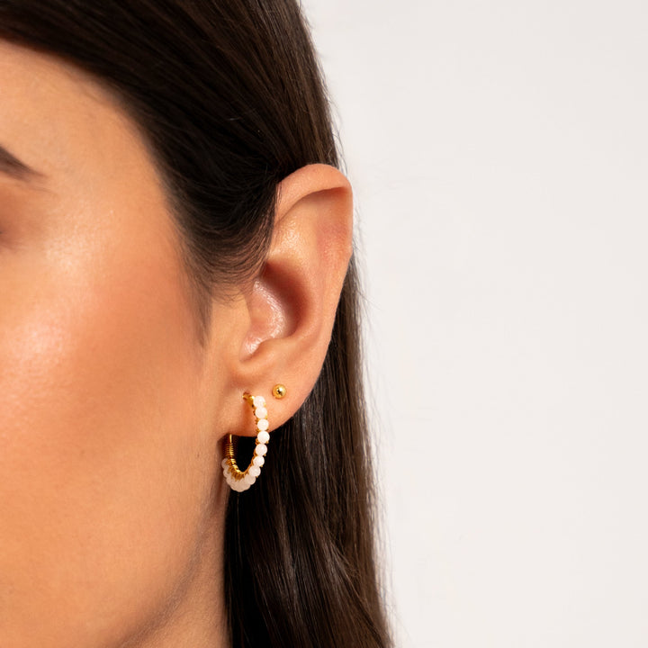 Minimalist Earrings - Lunara-0.08 in-Silver-Nora Luxe