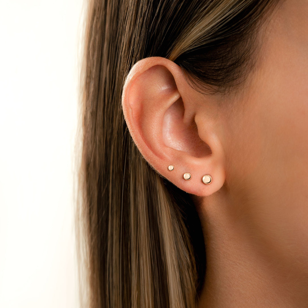 Minimalist Earrings - Lunara-0.08 in-Silver-Nora Luxe