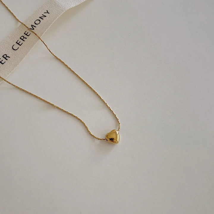 Minimalist Heart Necklace | Sleek Design-Gold-Nora Luxe