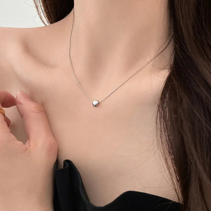 Minimalist Heart Necklace | Sleek Design-Gold-Nora Luxe