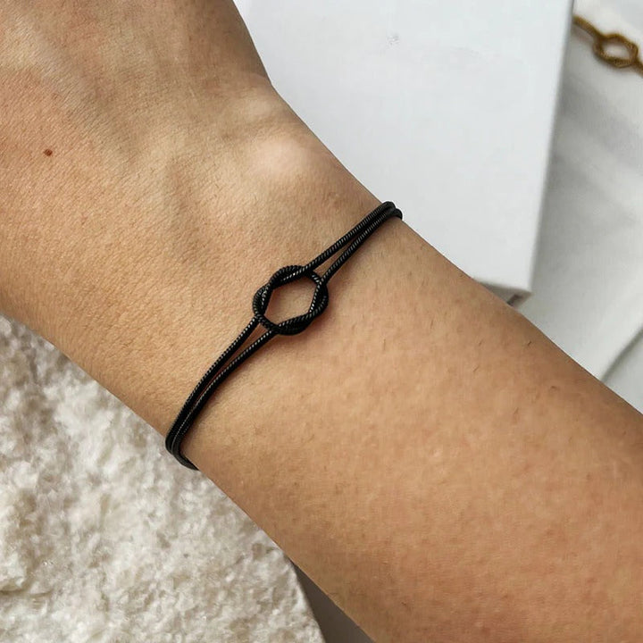 Minimalist Knot Bracelet – Elva-Black-The Livary