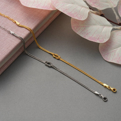 Minimalist Knot Bracelet – Elva-Gold-The Livary