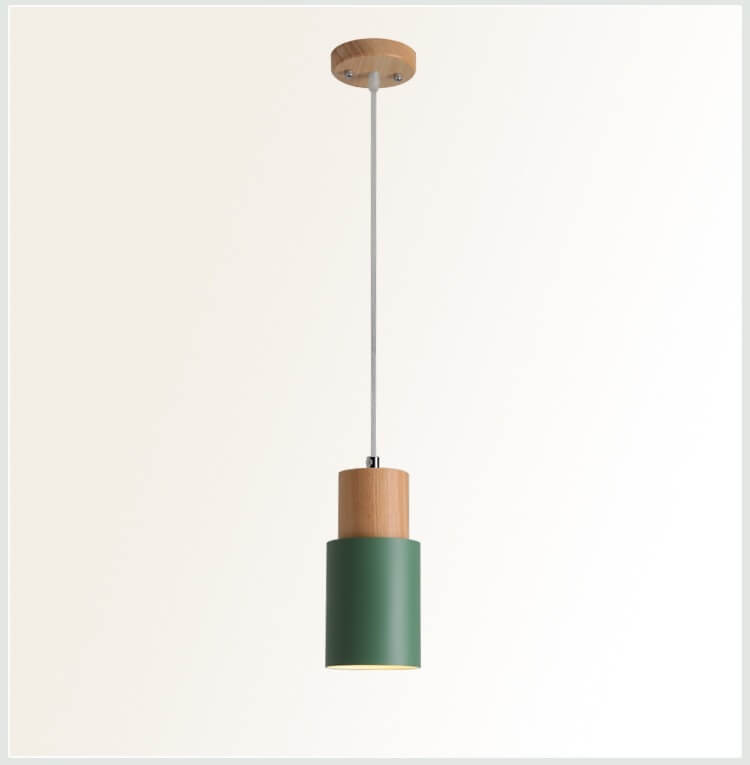 Minimalist LED Cylinder Pendant Lamp - NordicGlow-Green-Nora Luxe