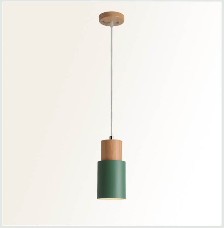 Minimalist LED Cylinder Pendant Lamp - NordicGlow-Green-Nora Luxe