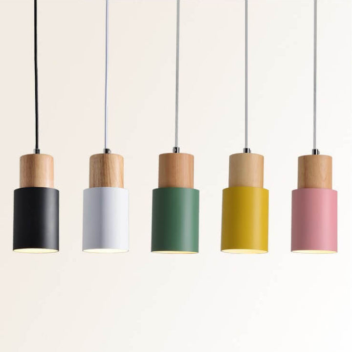 Minimalist LED Cylinder Pendant Lamp - NordicGlow-Pink-Nora Luxe