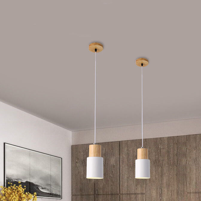 Minimalist LED Cylinder Pendant Lamp - NordicGlow-White-Nora Luxe