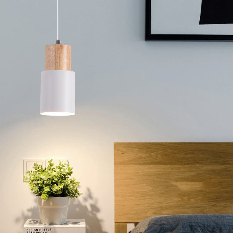 Minimalist LED Cylinder Pendant Lamp - NordicGlow-White-Nora Luxe