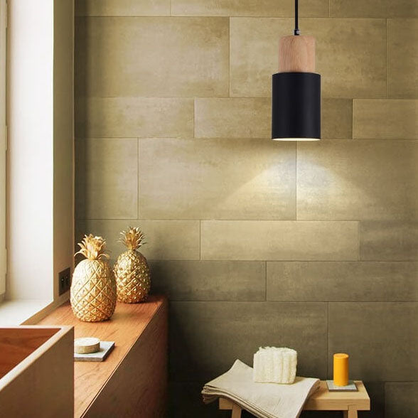 Minimalist LED Cylinder Pendant Lamp - NordicGlow-White-Nora Luxe