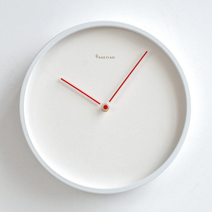 Minimalist Scandinavian Wall Clock - Skara-Red-25cm-The Livary