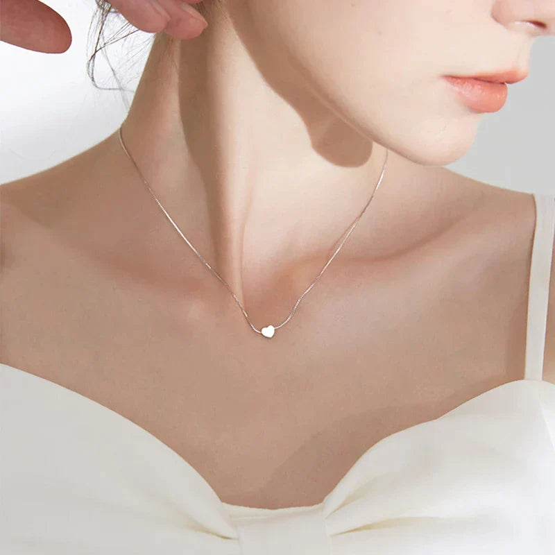 Minimalist Smooth Heart Necklace-Nora Luxe