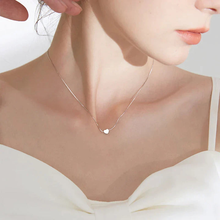 Minimalist Smooth Heart Necklace-Nora Luxe