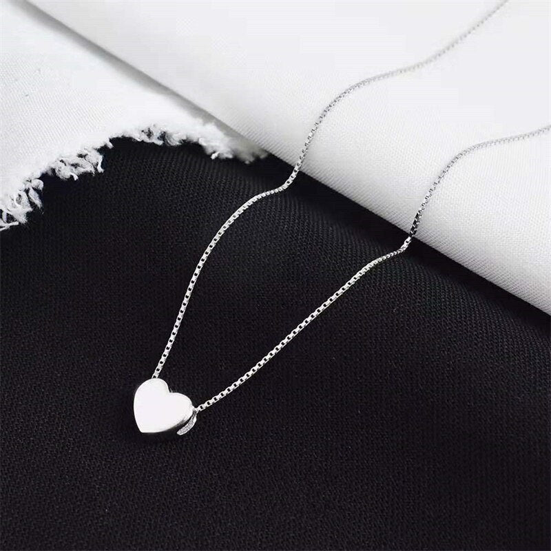 Minimalist Smooth Heart Necklace-Nora Luxe