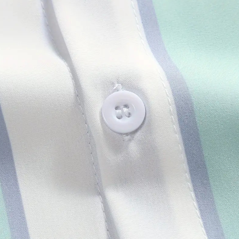 Minimalist Striped Shirt with Button Closure - Felix-S-Nora Luxe