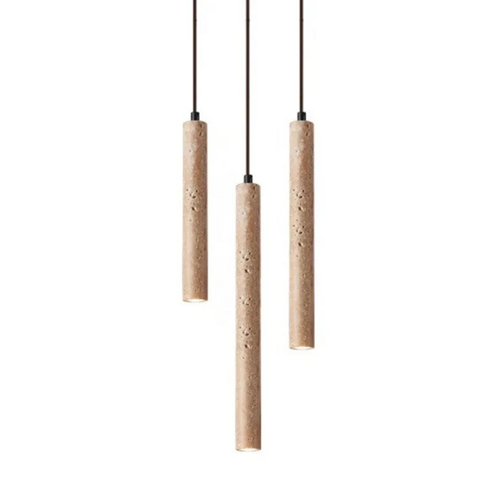 Minimalist Travertine Wabi-Sabi Style LED Chandelier - LumoLine-1 Head-Nora Luxe