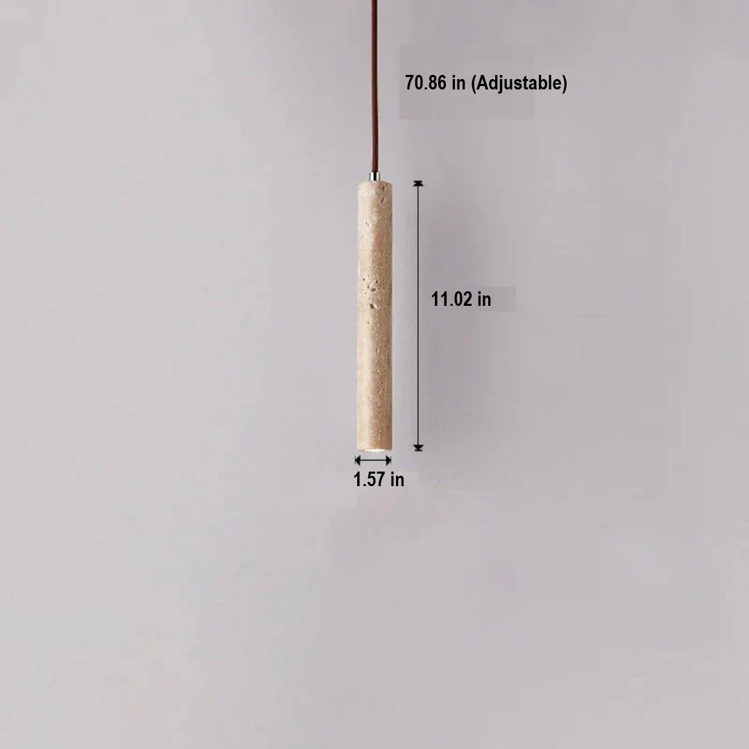 Minimalist Travertine Wabi-Sabi Style LED Chandelier - LumoLine-1 Head-Nora Luxe