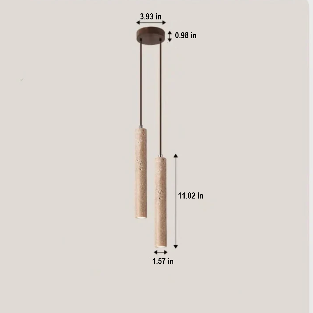Minimalist Travertine Wabi-Sabi Style LED Chandelier - LumoLine-1 Head-Nora Luxe