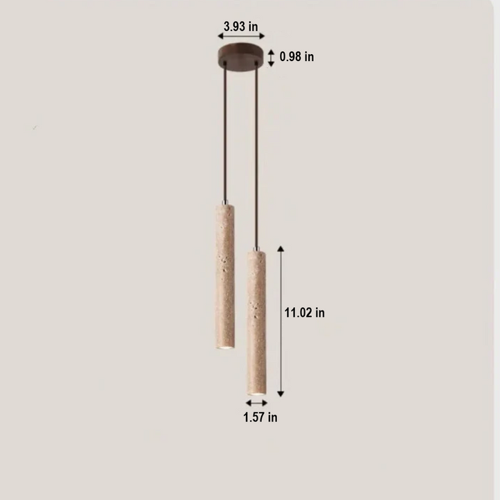 Minimalist Travertine Wabi-Sabi Style LED Chandelier - LumoLine-1 Head-Nora Luxe