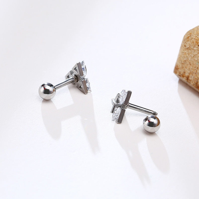 Minimalist Triangle Stud Earrings | Simple and Elegant Design-Black-Nora Luxe