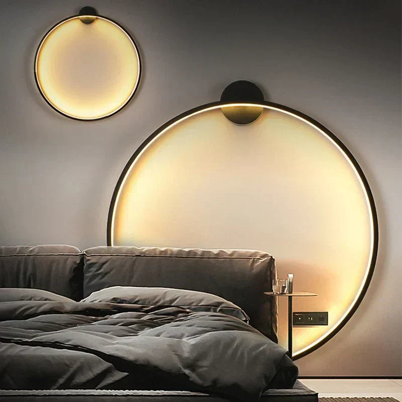 Minimalistic Round Wall Lamp - Lars-Warm White-11.81 in-AC Input Type A-Nora Luxe