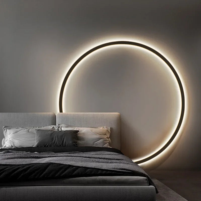 Minimalistic Round Wall Lamp - Lars-Warm White-11.81 in-AC Input Type A-Nora Luxe