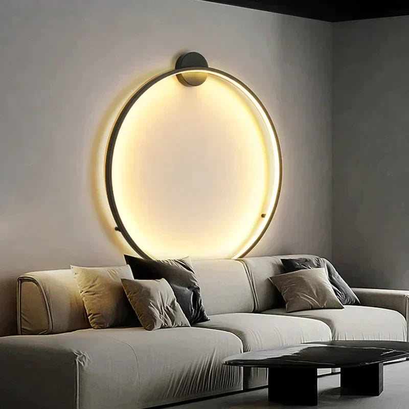 Minimalistic Round Wall Lamp - Lars-Warm White-11.81 in-AC Input Type A-Nora Luxe