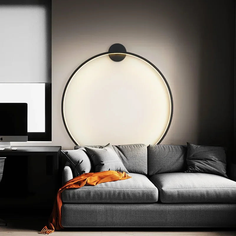 Minimalistic Round Wall Lamp - Lars-Warm White-11.81 in-AC Input Type A-Nora Luxe