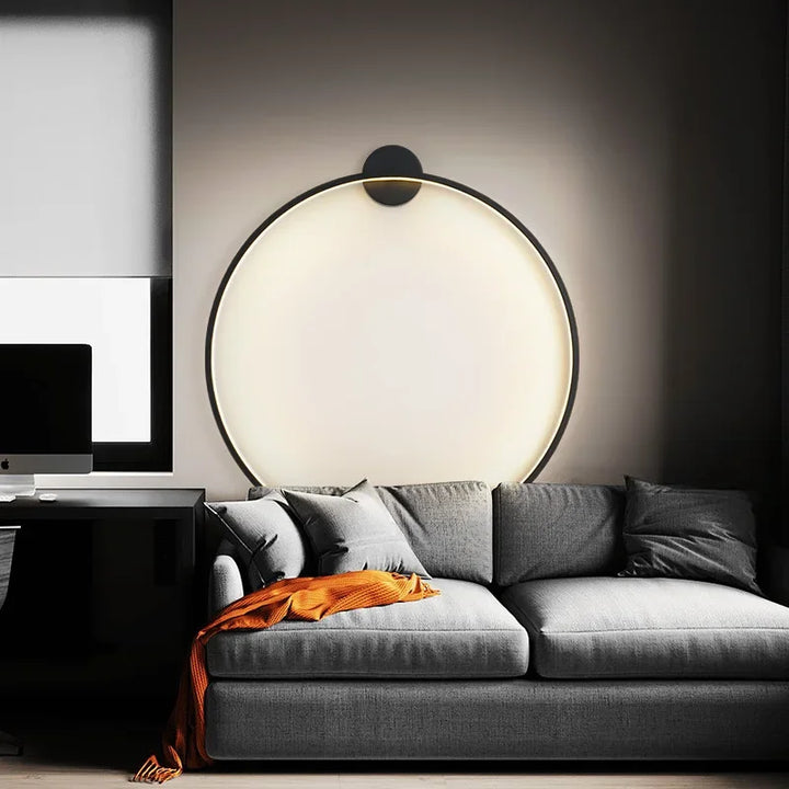 Minimalistic Round Wall Lamp - Lars-Warm White-11.81 in-AC Input Type A-Nora Luxe
