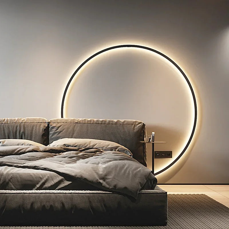 Minimalistic Round Wall Lamp - Lars-Warm White-11.81 in-USB Type B port-Nora Luxe