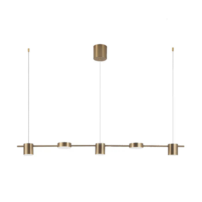 Modern Aluminium Pendant Lamp - AuraDrum-Gold-3-White-Nora Luxe