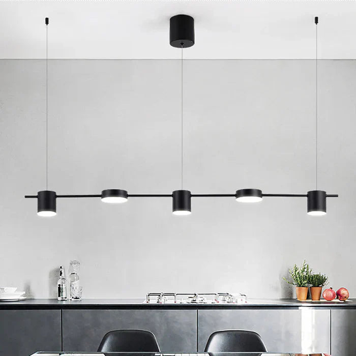 Modern Aluminium Pendant Lamp - AuraDrum-Gold-3-White-Nora Luxe