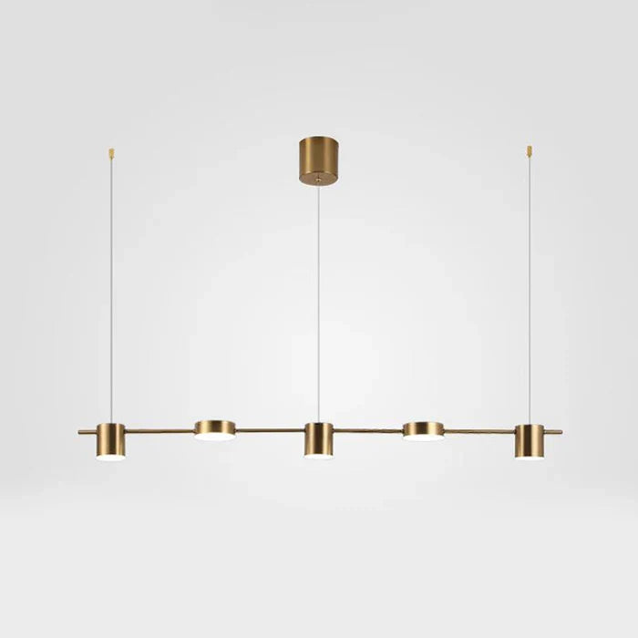Modern Aluminium Pendant Lamp - AuraDrum-Gold-3-White-Nora Luxe