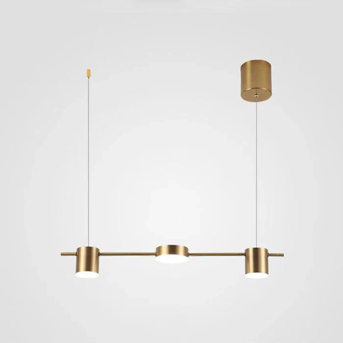 Modern Aluminium Pendant Lamp - AuraDrum-Gold-3-White-Nora Luxe